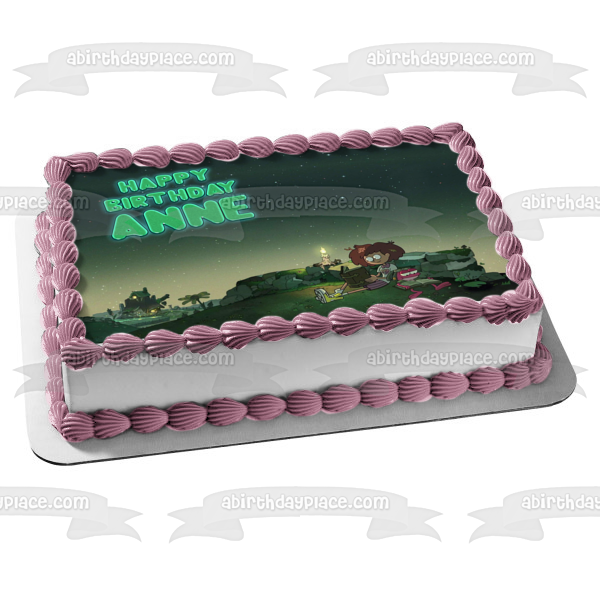 Amphibia Anne Boonchuy Spring Plantar Reaidng by Stars at Night Edible Cake Topper Image ABPID56428