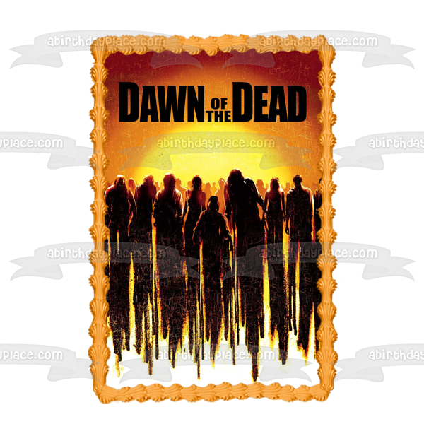 Dawn of the Dead Zombie Silhouettes Edible Cake Topper Image ABPID56433