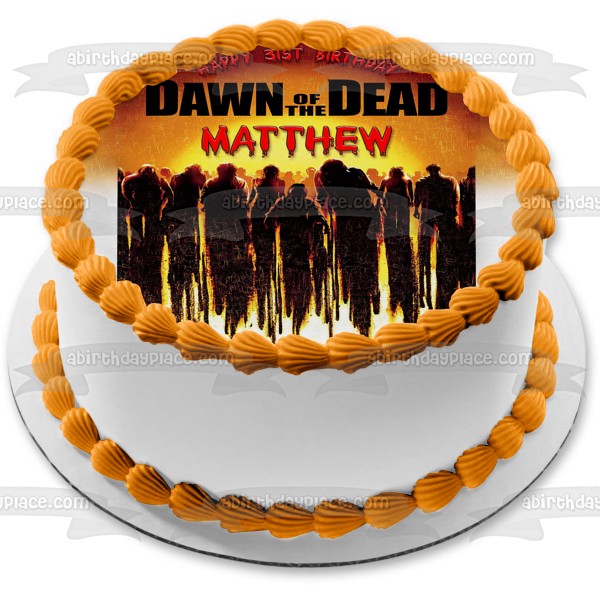 Dawn of the Dead Zombie Silhouettes Edible Cake Topper Image ABPID56433