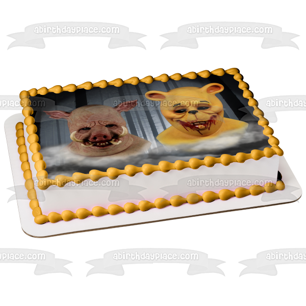 Oh, molesta Winnie the Pooh: adorno comestible para pastel de Pooh y Piglet con sangre y miel Imagen ABPID56448 