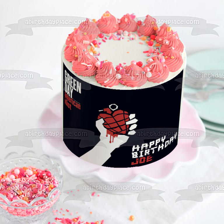 Imagen personalizable de Green Day American Idiot Album Rock Pop Punk Feliz cumpleaños comestible para tarta ABPID53188 