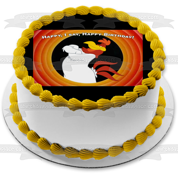 Customizable Foghorn Leghorn Looney Tunes Merrie Melodies Cartoon Animation Happy Birthday Edible Cake Topper Image ABPID53194