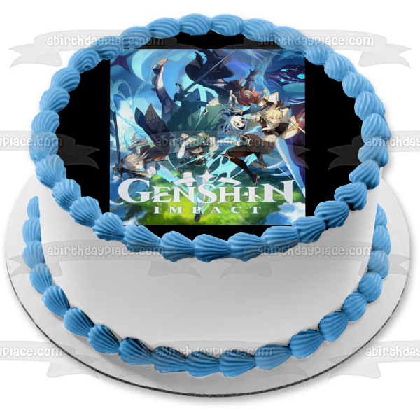 Genshin Impact Portada del videojuego Bennet Venti Imagen comestible para decoración de tarta ABPID53330