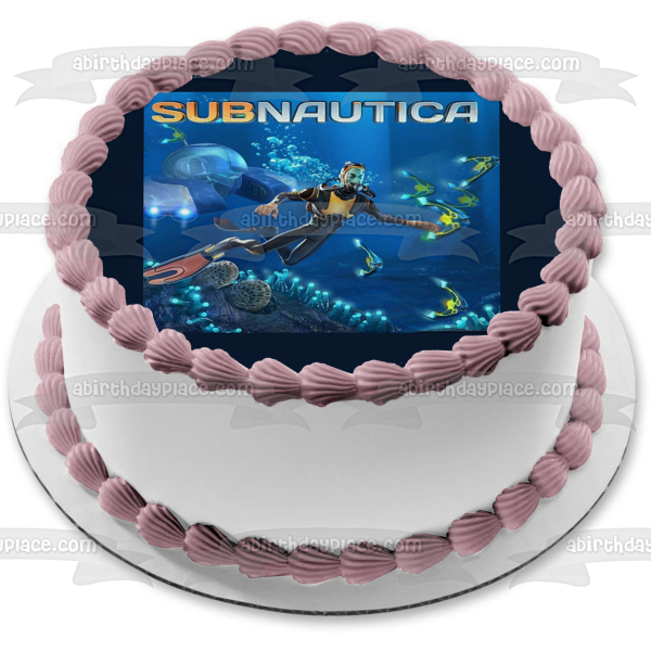 Subnautica Videojuego Ocean Aquatic Game Cover Edible Cake Topper Imagen ABPID53210 