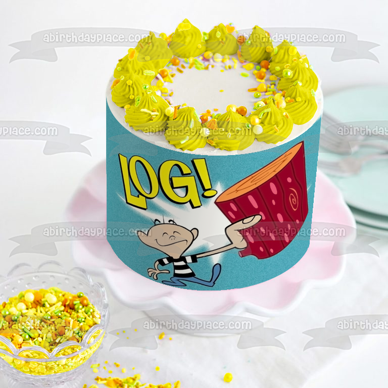 Nickelodeon Ren and Stimpy Log Commercial Animated TV Show Cartoon Edible Cake Topper Image ABPID53340