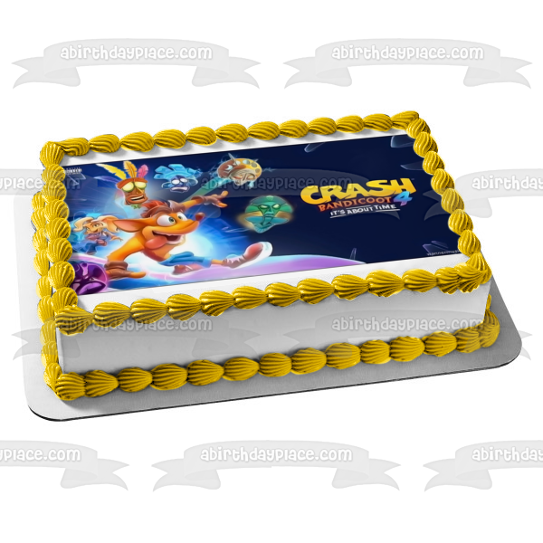 Crash Bandicoot 4: ya es hora de la portada del videojuego Coco Bandicoot, adorno comestible para tarta, imagen ABPID53230 