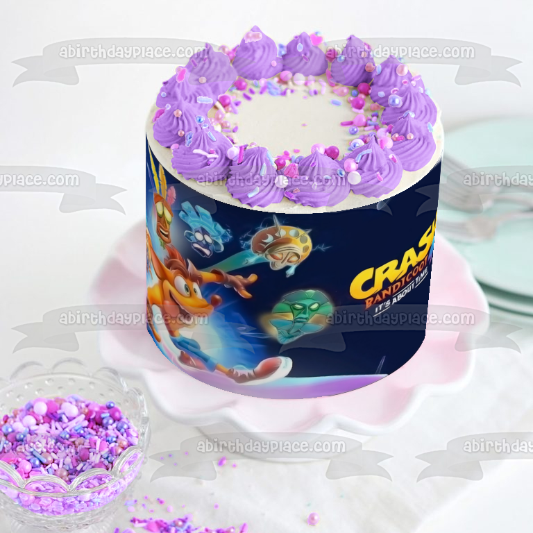 Crash Bandicoot 4: ya es hora de la portada del videojuego Coco Bandicoot, adorno comestible para tarta, imagen ABPID53230 