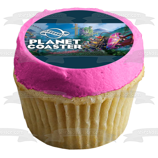 Planet Coaster Roller Coaster Building Theme Park Game Edible Cake Topper Image ABPID53361