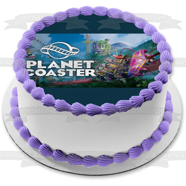 Planet Coaster Roller Coaster Building Theme Park Game Edible Cake Topper Image ABPID53361