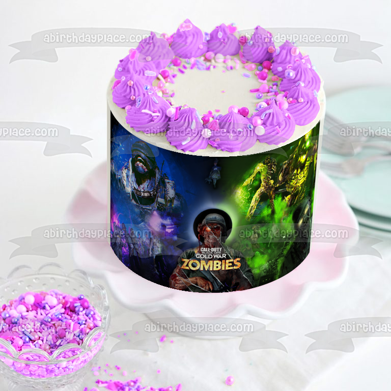 Call of Duty Black Ops Cold War Zombies Megaton Zombie Decoración comestible para tarta Imagen ABPID53366 