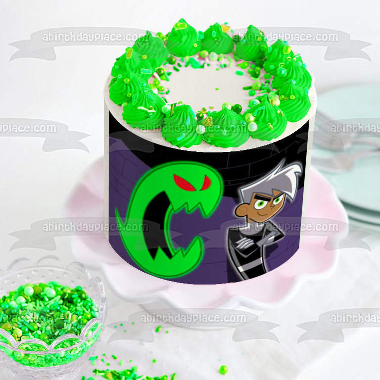 Danny Phantom Ghost Ectoplasm Nickelodeon Animated TV Show Edible Cake Topper Image ABPID53247