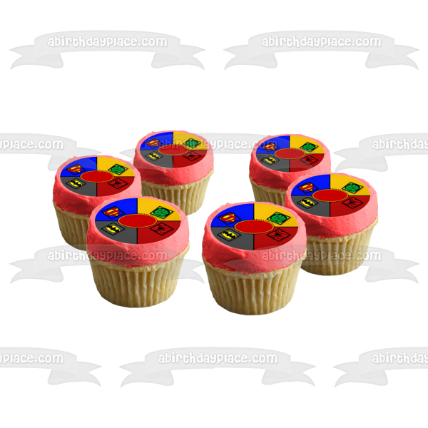 Superhéroes Batman Superman Spider-Man The Hulk Logos Edible Cake Topper Imagen ABPID56456 