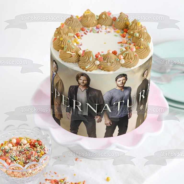 Imagen comestible para tarta sobrenatural Sam Dean Castiel Crowley TV Show ABPID53269 