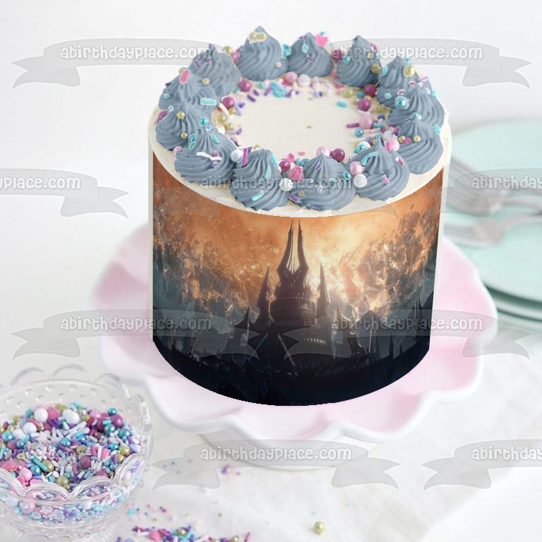 Adorno comestible para tarta de World of Warcraft: Shadowlands Castillo del Rey Exánime Imagen ABPID53391 