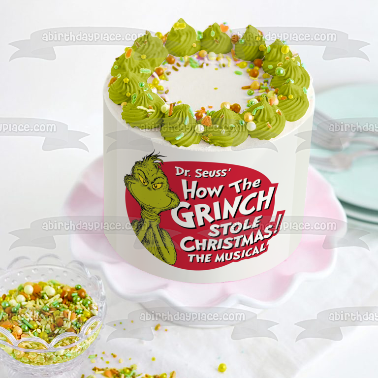 Dr. Seuss' How the Grinch Stole Christmas! The Musical Edible Cake Topper Image ABPID53276