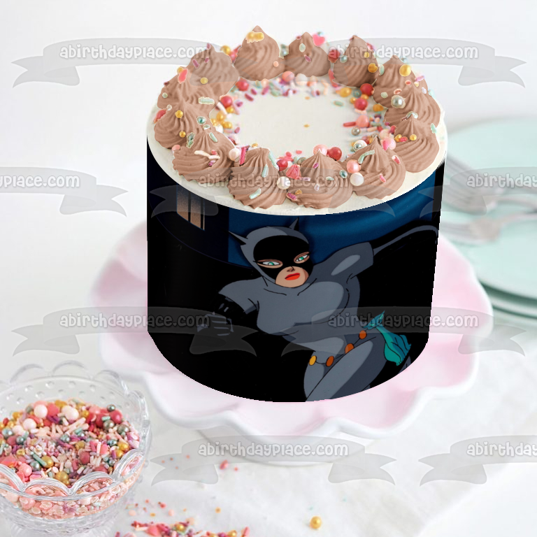 Catwoman DC Comics Batman Animated TV Show Cartoon Edible Cake Topper Image ABPID53280