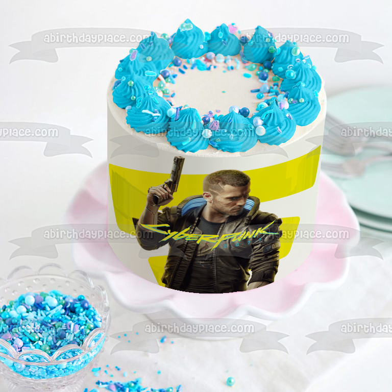 Cyberpunk 2077 Johnny Silverhand Edible Cake Topper Image ABPID53412