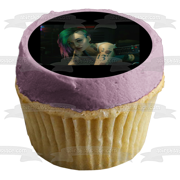 Cyberpunk 2077 V Edible Cake Topper Image ABPID53418