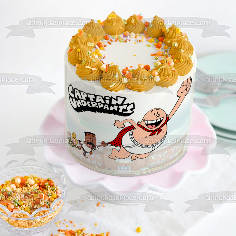 Captain Underpants Logo Theme1 Edible Image ICING SHEET Cake Topper  Decoration