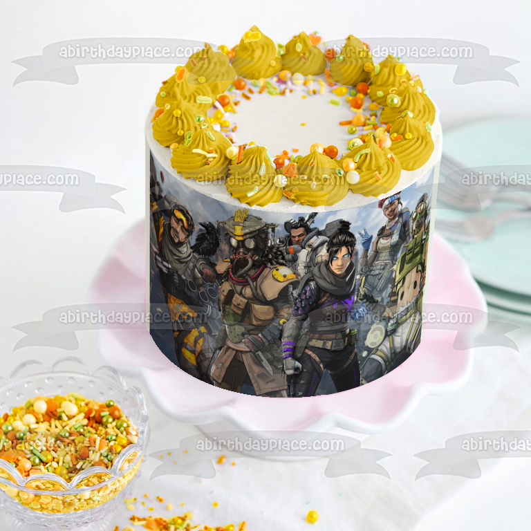 Apex Legends Octane Wraith Lifeline Mirage Bloodhound Gibraltar Edible Cake Topper Image ABPID53436