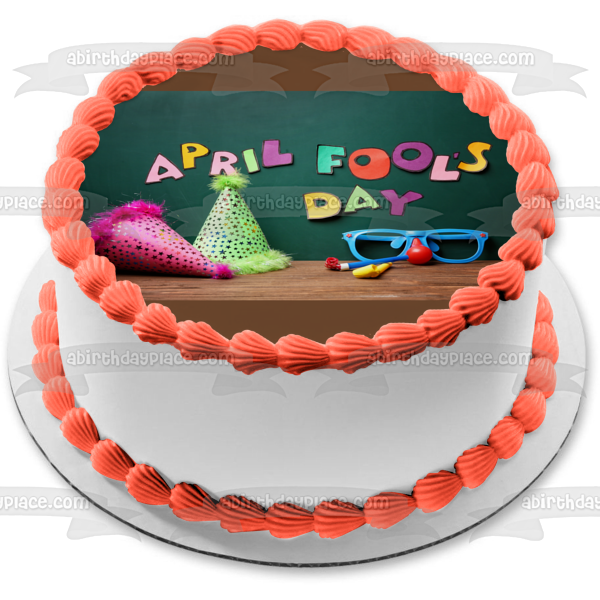 April Fool's Day Party Hats Edible Cake Topper Image ABPID53736