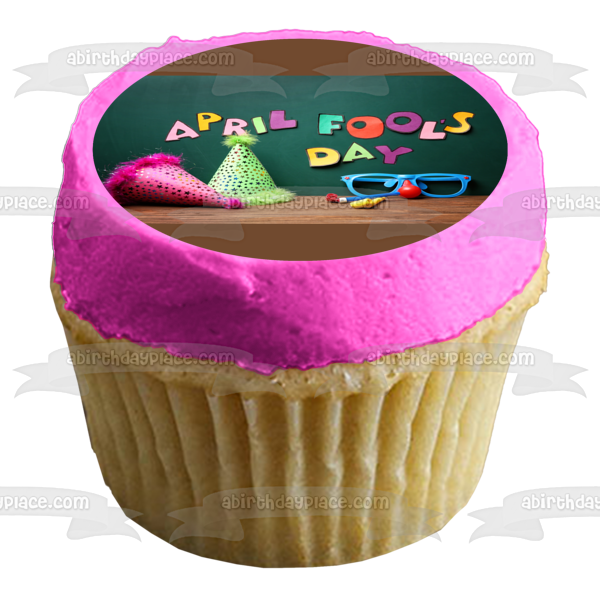 April Fool's Day Party Hats Edible Cake Topper Image ABPID53736