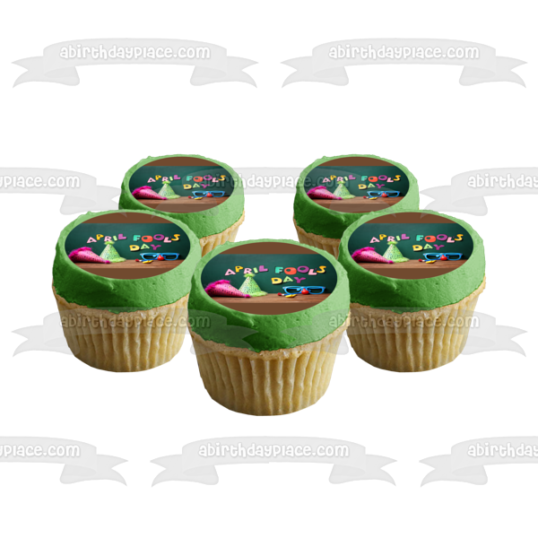 April Fool's Day Party Hats Edible Cake Topper Image ABPID53736