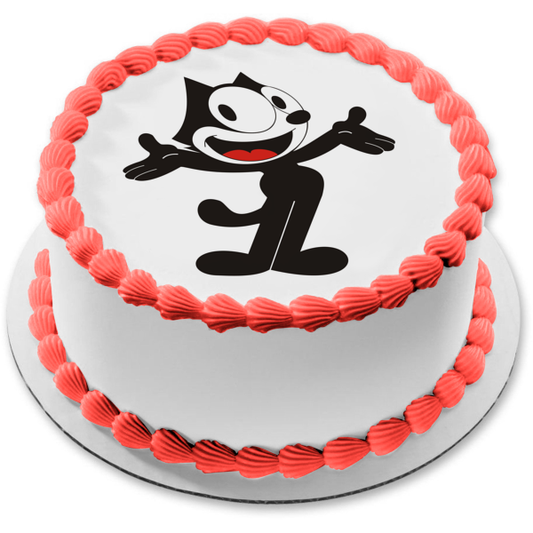 Adorno comestible para tarta animado con personaje de dibujos animados clásico de Félix, el gato, imagen ABPID53443 