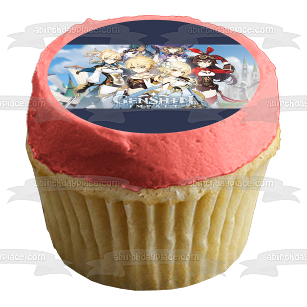 Genshin Impact Amber Barbara Jean Kaeya Videojuego RPG Póster comestible para tarta Imagen ABPID53454 