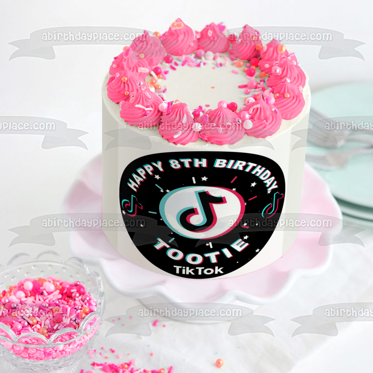 Candy Sprinkle Burst TikTok Personalizable Tik Tok Imagen comestible para decoración de tarta ABPID53763 