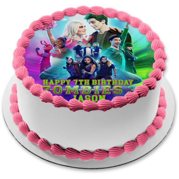 Disney Zombies 3 Edible Cake Topper 1/4 Sheet Personalized 