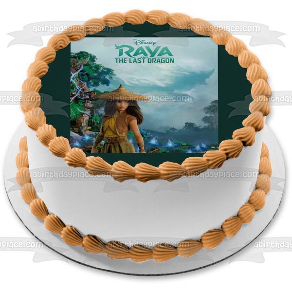 Póster de la película Disney Raya y el último dragón, decoración comestible para tarta, imagen ABPID53523 