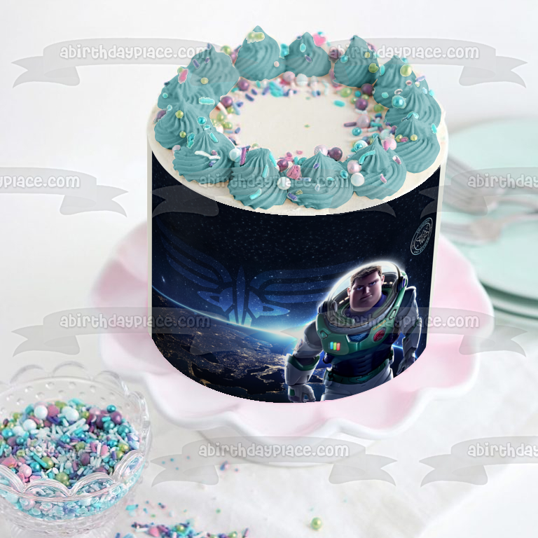 Disney Lightyear Buzz Lightyear Tierra y espacio exterior comestible decoración para tarta imagen ABPID56476 