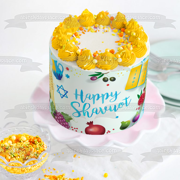 Decoración comestible para tarta con frutas de la estrella de David de Shavuot, imagen ABPID53821 