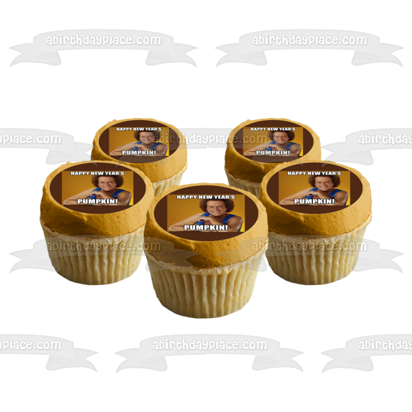 Happy New Year's Pumpkin! Richard Simmons New Year Resolutions Edible Cake Topper Image ABPID53551