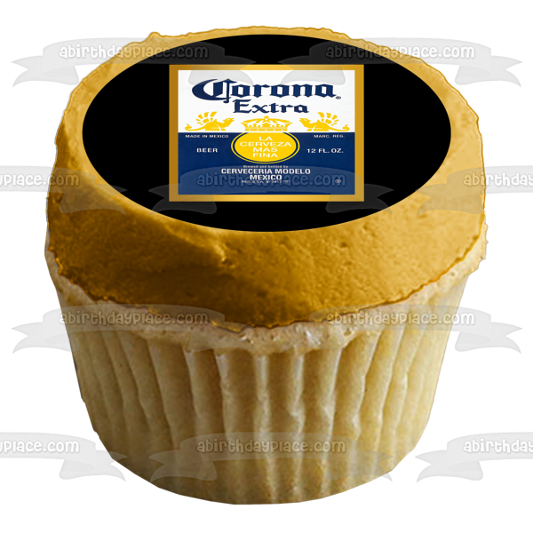 Corona Extra Beer Mexico Alcohol Label Logo Edible Cake Topper Image ABPID53560