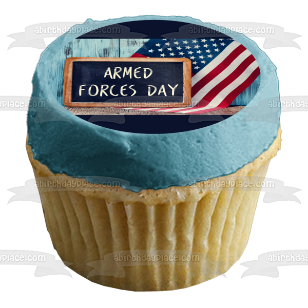 Armed Forces Day American Flag Edible Cake Topper Image ABPID53836