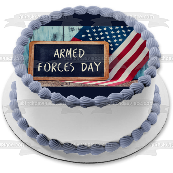 Armed Forces Day American Flag Edible Cake Topper Image ABPID53836