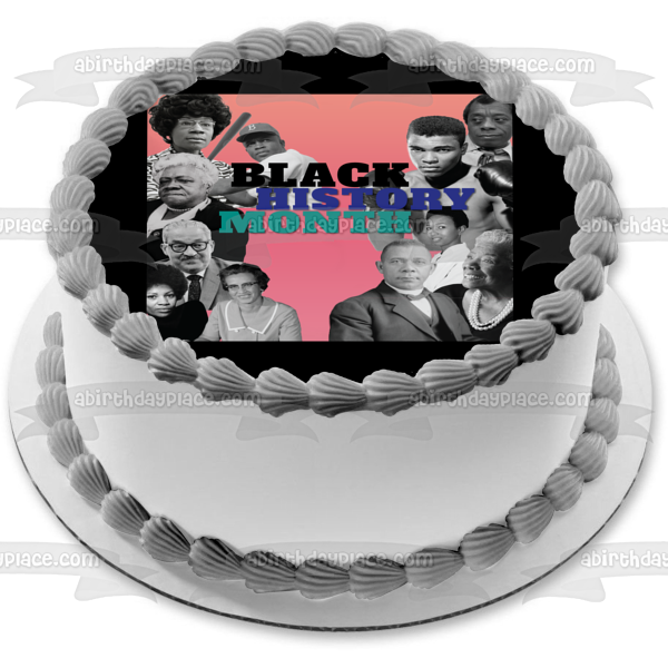 Black History Month Muhammad Ali Rosa Parks Edible Cake Topper Image ABPID53569