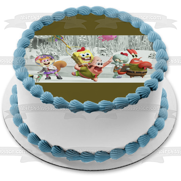 Kamp Koral: Los primeros años de Bob Esponja Sandy Patrick Calamardo Sr. Cangrejo Adorno comestible para tarta Imagen ABPID53866 