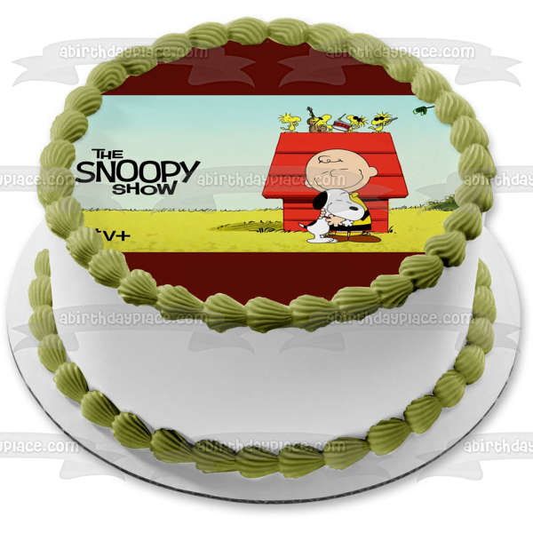 Imagen de decoración comestible para tarta de El show de Snoopy, Charlie Brown, Woodstock, ABPID53874 