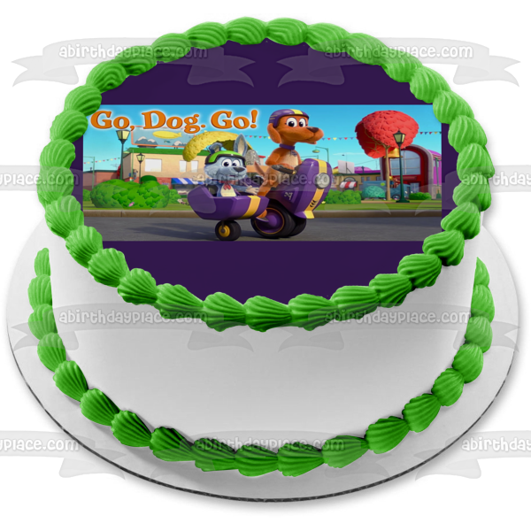 Go, Dog. Go! Tag Barker Scooch Booch Edible Cake Topper Image ABPID53878