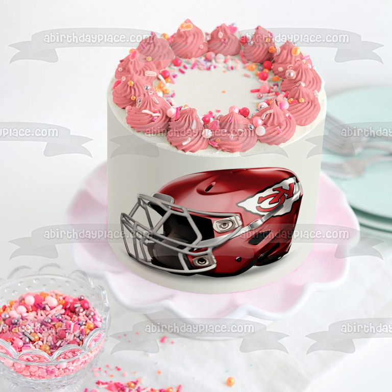 Imagen comestible para decoración de tarta con casco de los Kansas City Chiefs ABPID53613 