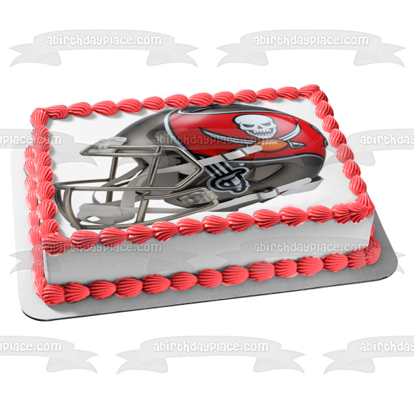 Imagen comestible para tarta con casco de fútbol americano de los Tampa Bay Buccaneers ABPID53614 