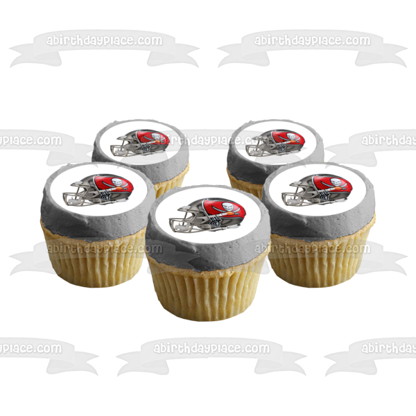 Imagen comestible para tarta con casco de fútbol americano de los Tampa Bay Buccaneers ABPID53614 