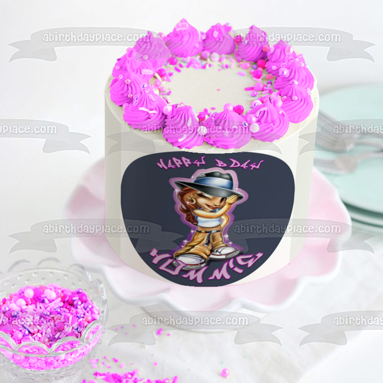 Betty Boop Chola Chicano Feliz Cumpleaños Personalizable Edible Cake Topper Imagen ABPID53617 