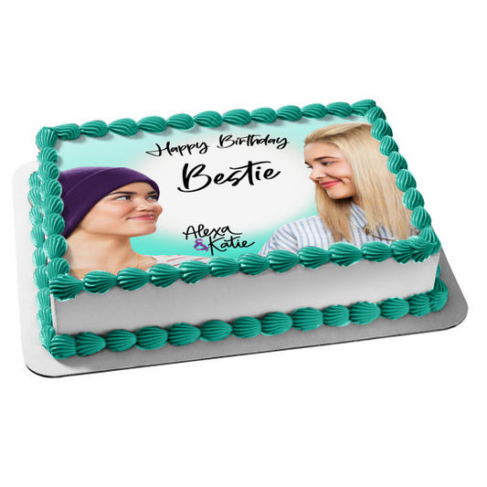 Alexa y Katie son mejores amigas, decoración comestible para tarta, imagen ABPID56501