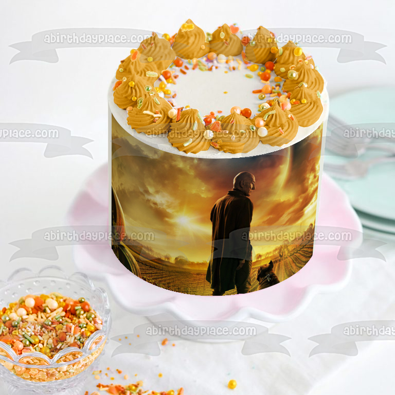 Adorno comestible para tarta de perro y campo de Star Trek Picard, imagen ABPID53651 