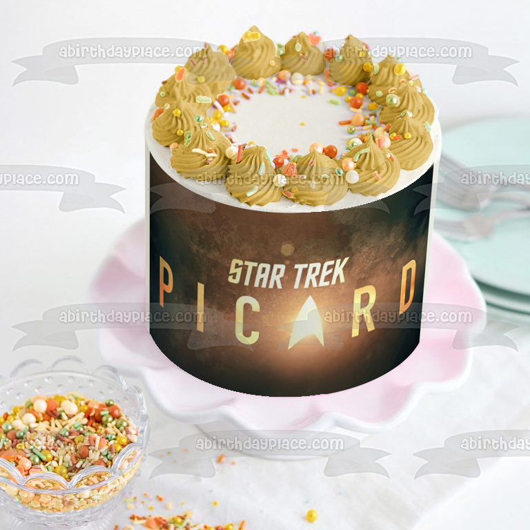 Imagen comestible para decoración de tarta con el logotipo de Picard de Star Trek ABPID53652 