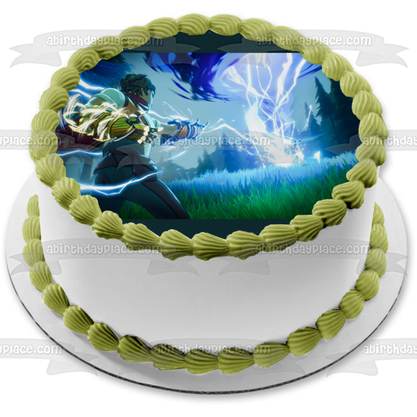 Spellbreak Lightning Gauntlet Edible Cake Topper Image ABPID53666